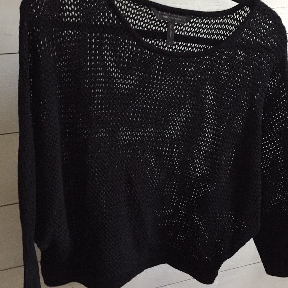 BCBGMaxazria. Dolman Mesh Sweater.